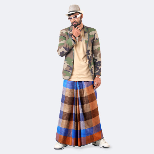 Multicolor Cotton Lungi - Ashirbad | MIAH