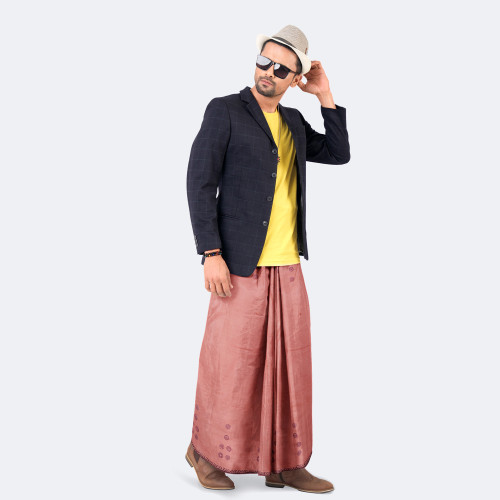 Copper Rose Color Cotton Lungi - Bikkhato