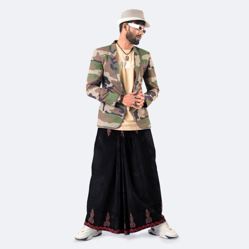 Black Color Cotton Lungi - Bikkhato
