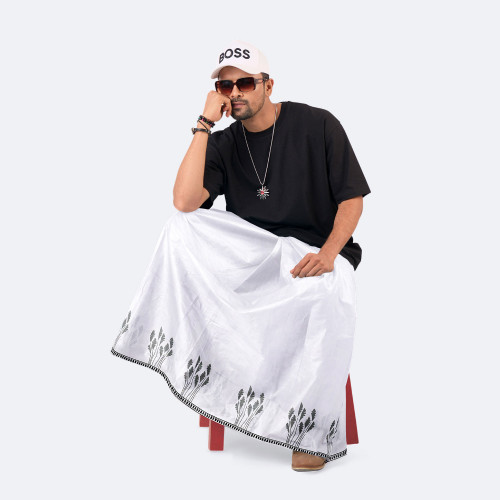 White color Cotton Lungi - Bikkhato