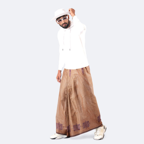 Cocoa Brown color Cotton Lungi - Bikkhato