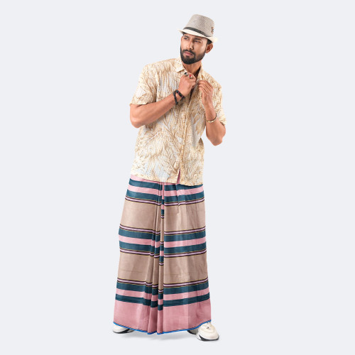 Multicolor Stripe & Check Lungi - Bikkhato | MIAH
