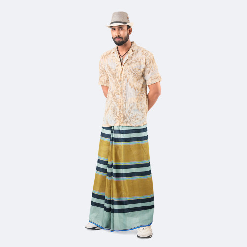 Ash Color Cotton Lungi - Bikkhato | MIAH