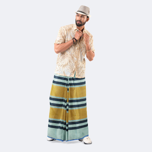 Ash Color Cotton Lungi - Bikkhato | MIAH