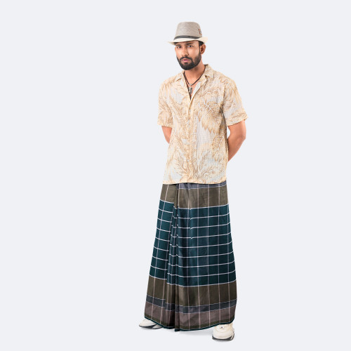Multicolor Stripe & Check Lungi - Crown | MIAH