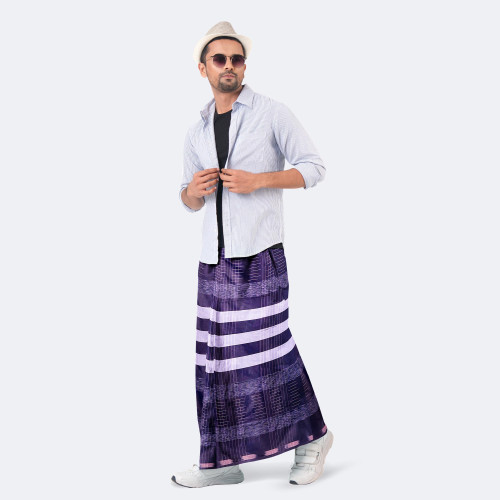 Navy Blue Color Lungi - Crown | MIAH