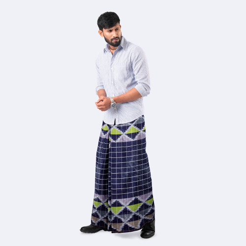 Navy Blue Color Lungi - Demand | MIAH