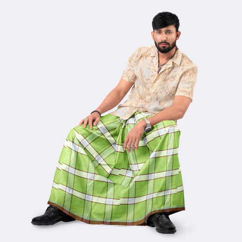 Pastel Green Color Lungi - Perfect