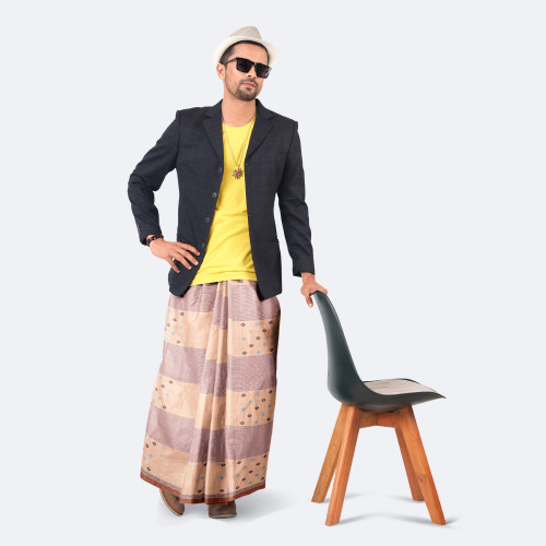 Multicolor Dobby Patterned Lungi - Perfect