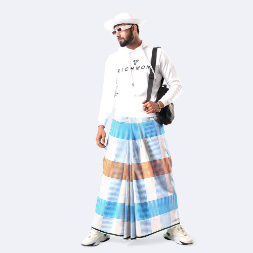 Colorful Stripe Stitched Lungi - Prachurjo