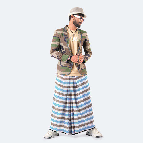 Stylish Multi-Stripe Check Lungi - Prachurjo
