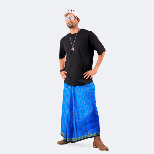 Blue Check Lungi  - Showkhin