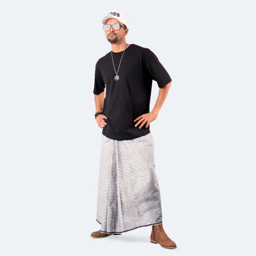 White Juri Check Lungi - Showkhin