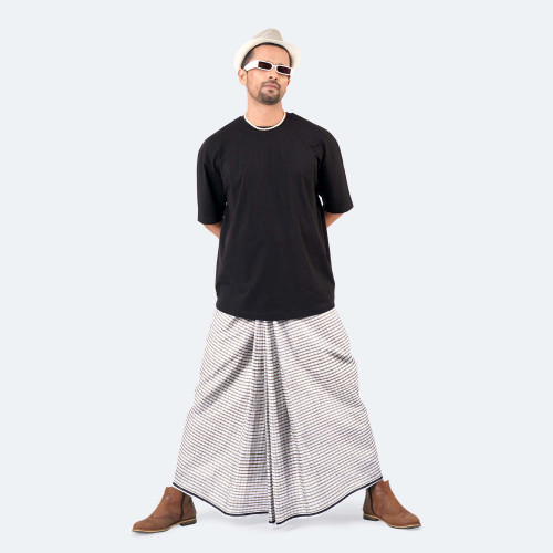 White Juri Check Lungi - Showkhin