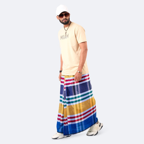Men’s Multicolor Check Soft Cotton Lungi - Showpno Bilash