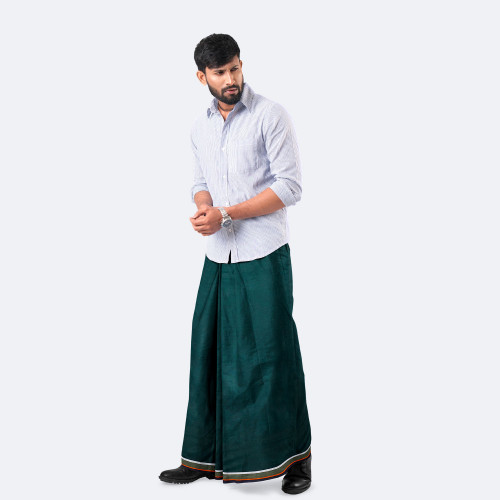 Men's Green Solid Lungi -  Somman | MIAH
