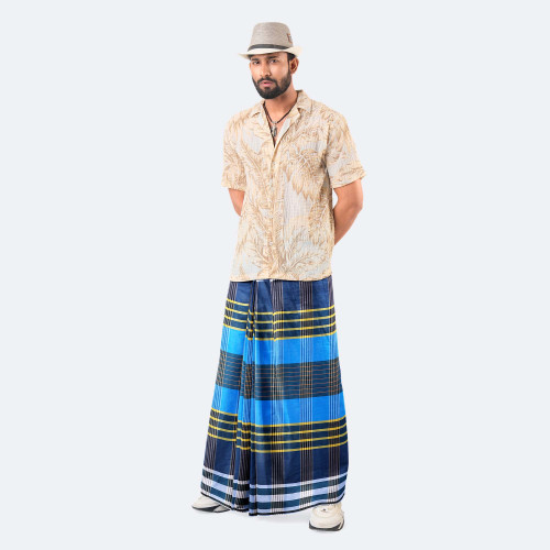 Men's Stripe & Check Relaxed Fit Lungi - Torongo