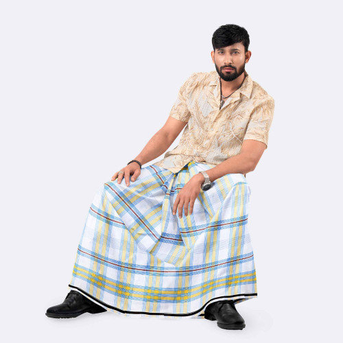 Men's Multicolor Check Cotton Lungi - Zoboraj