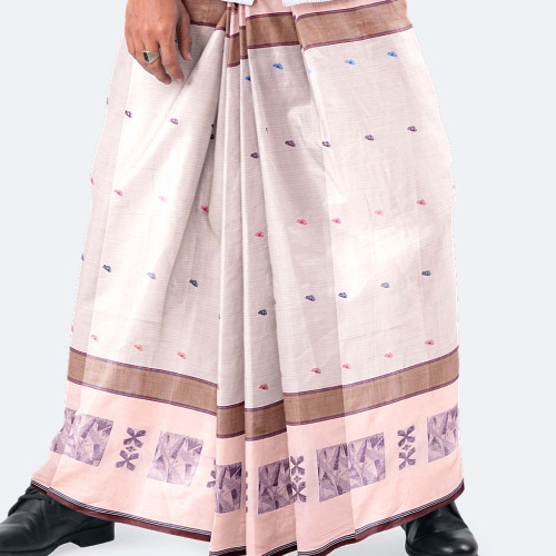 Creamy Peach Color Lungi - Bektitto | MIAH