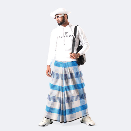 Sky Grid Check Lungi - Saz Bilash | MIAH