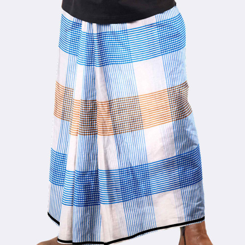 Vibrant Blue Check Lungi - Saz Bilash | MIAH