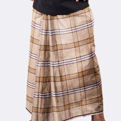 Trendy Soft Beige Check Lungi – Showkhin | MIAH