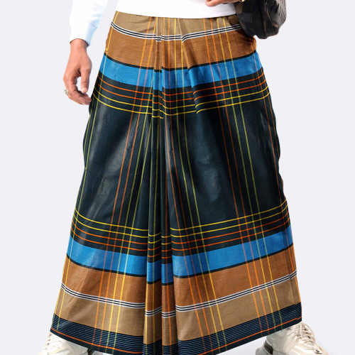 Men’s Multicolor Checked Cotton Lungi - Ashapurno