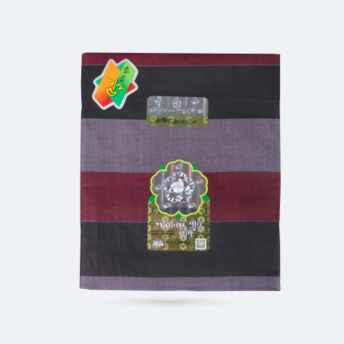 Burgundy & Deep Charcoal 100% Cotton Lungi - Crown