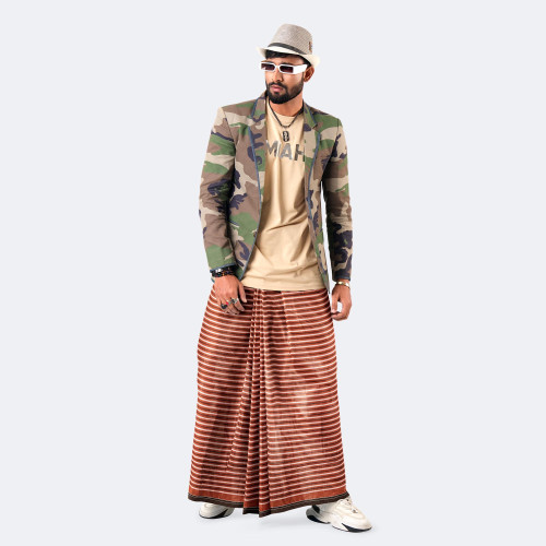 Traditional Men's Cotton Lungi - Onuvob - 1076