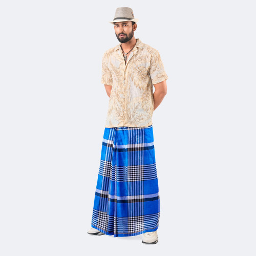 Men’s Classic Striped & Checked Cotton Lungi - Onuvob