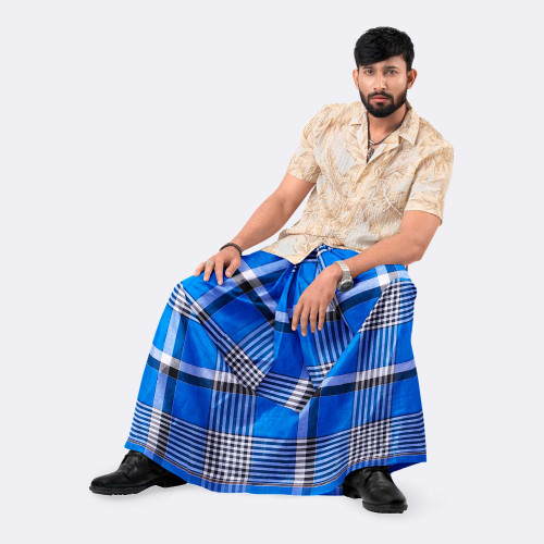 Men’s Classic Striped & Checked Cotton Lungi - Onuvob