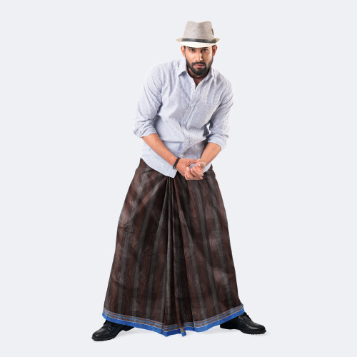 Traditional Striped & Checked Lungi (100% cotton) - Onuvob