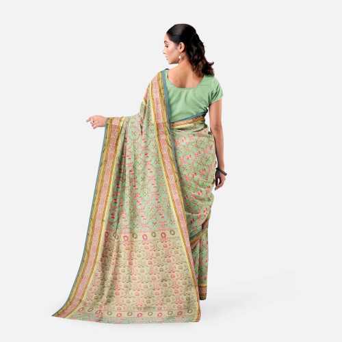 Sage Green Half Silk Saree