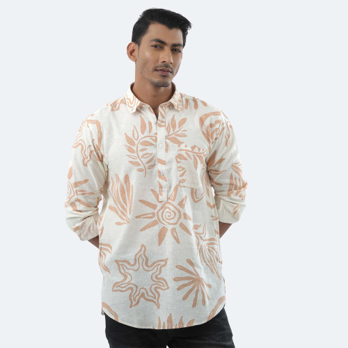 Breezy & Stylish Linen Blend Printed Shirt
