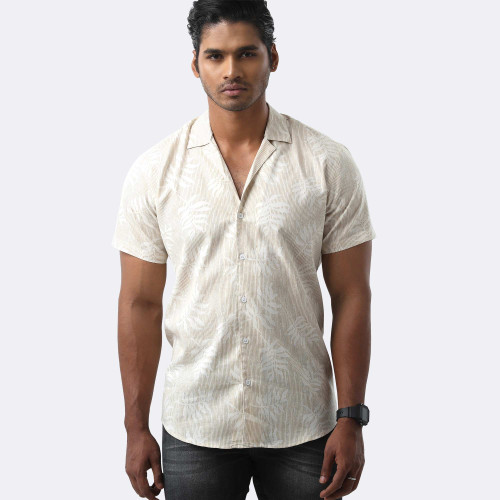 Lightweight Cotton-Linen Printed Shirt