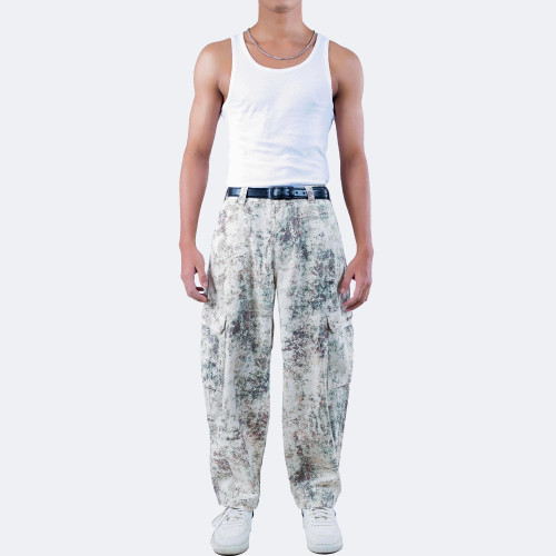 Men’s Trendy Snow Print Baggy Pants | MIAH