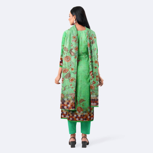 Mint Green Digital Print Cotton Salwar Kameez